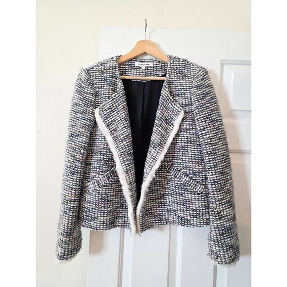 Elizabeth and James Clark Tweed Jacket Wool Blend Open Blazer Women's Size M - Picture 1 of 9